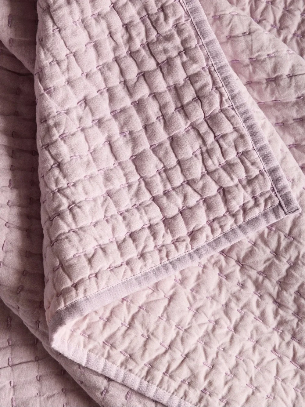 Quince European Linen Cotton Stitch Quilt ORCHID King $335